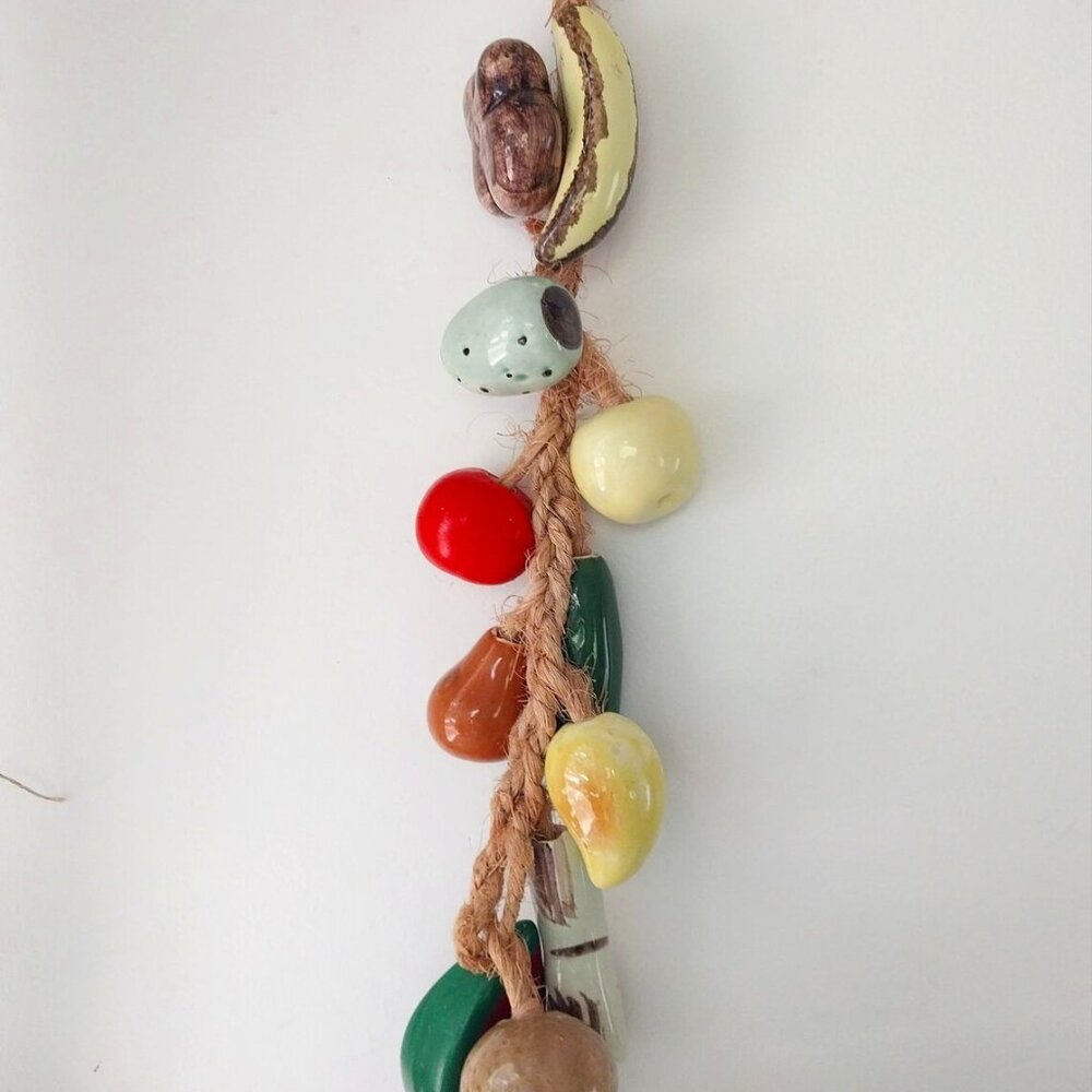 Heavy Ceramic Jute Veggie Fruit Ristra Kitchen Decor